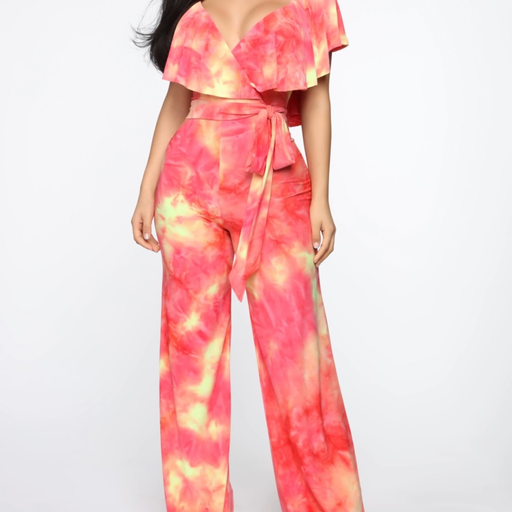 Pink & Yellow Fashion Nova Jumpsuit